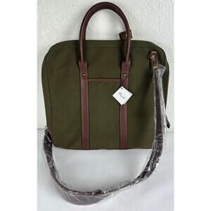 NWT Brouk & Co. Skyler Laptop Bag Olive Green Cotton Canvas Men's $120 Luxury